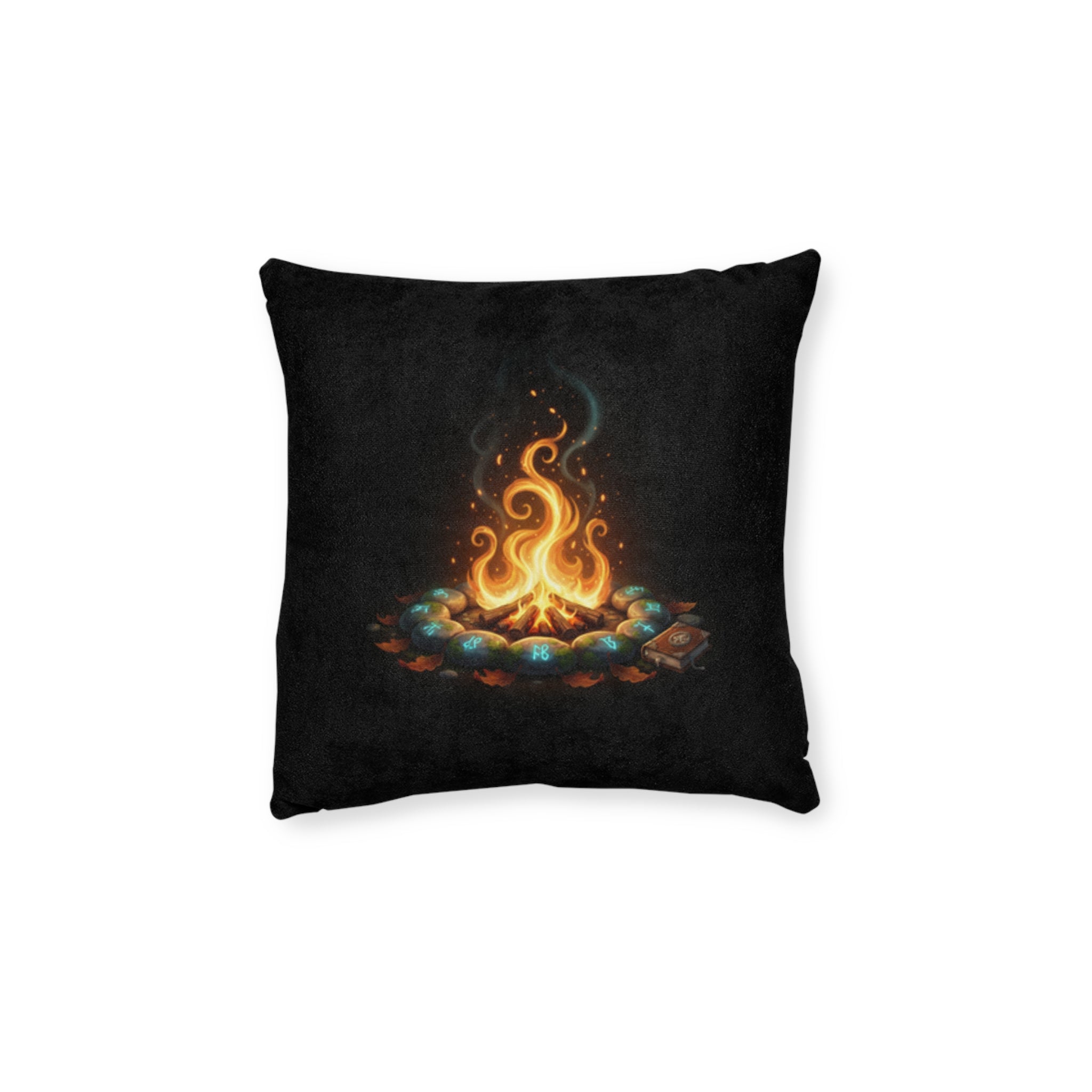 Campfire Glow Square Pillow - Cozy Outdoor Camping Decor