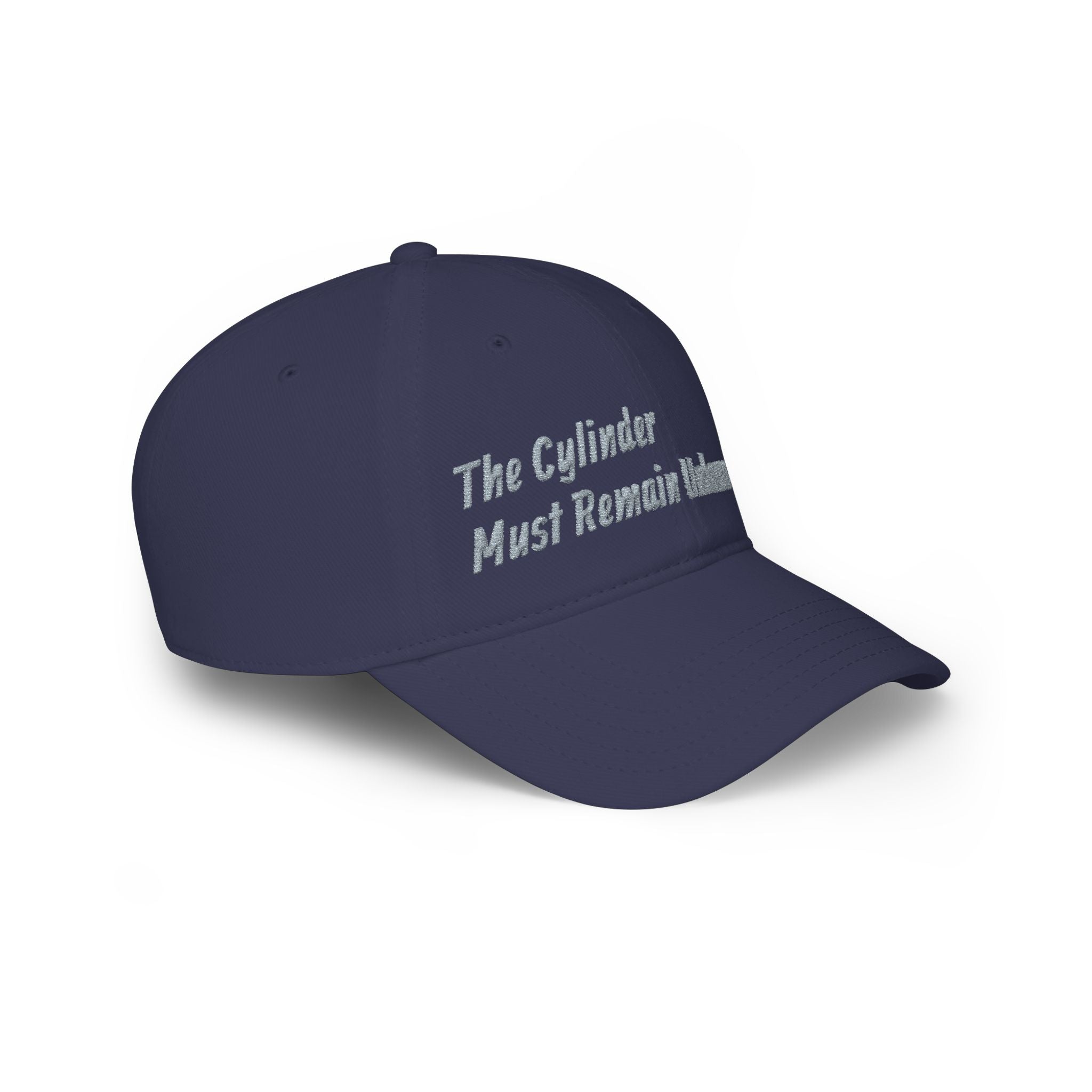 Low Profile Baseball Cap — “The Cylinder Must Remain Unharmed” Embroidered Red Hat