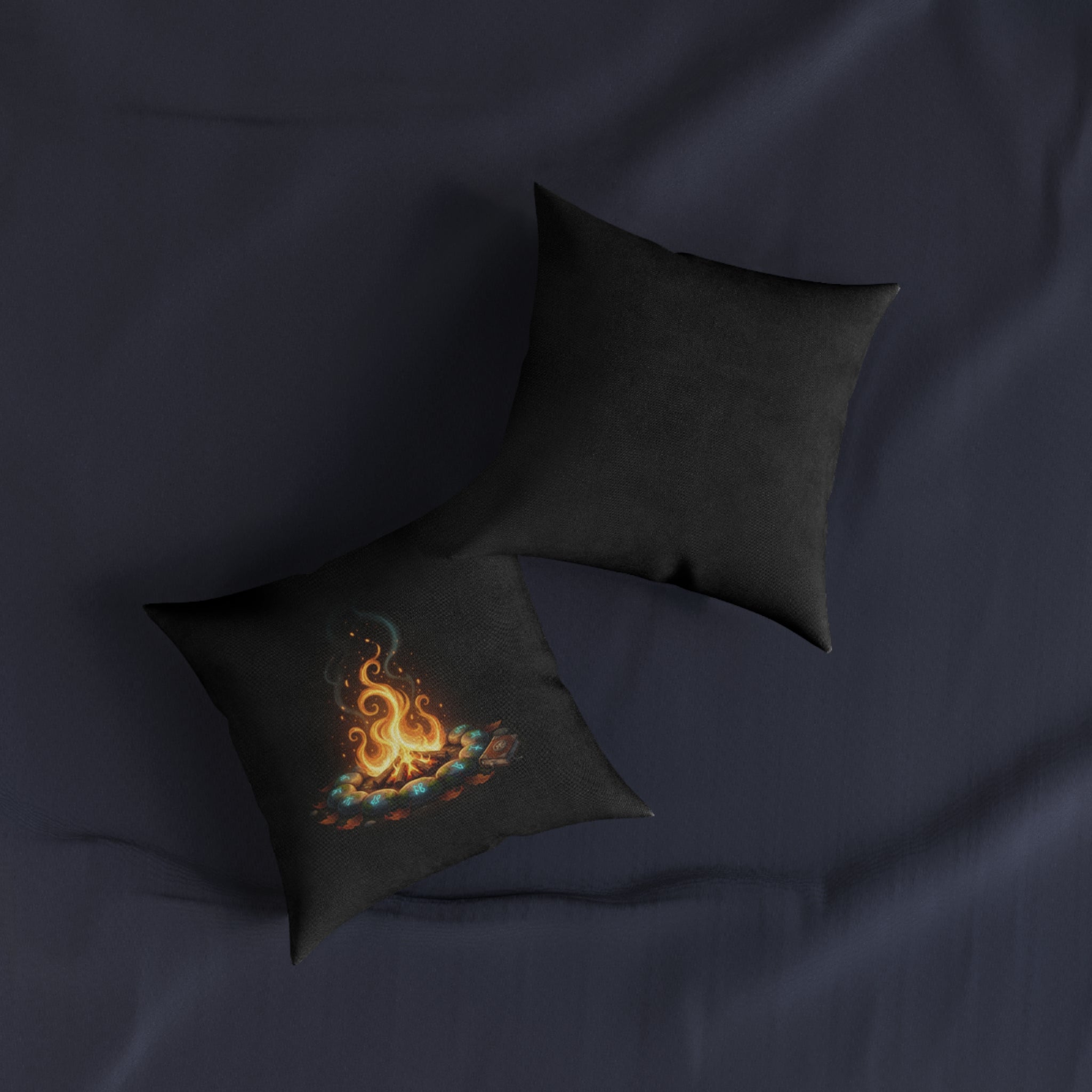 Campfire Glow Square Pillow - Cozy Outdoor Camping Decor